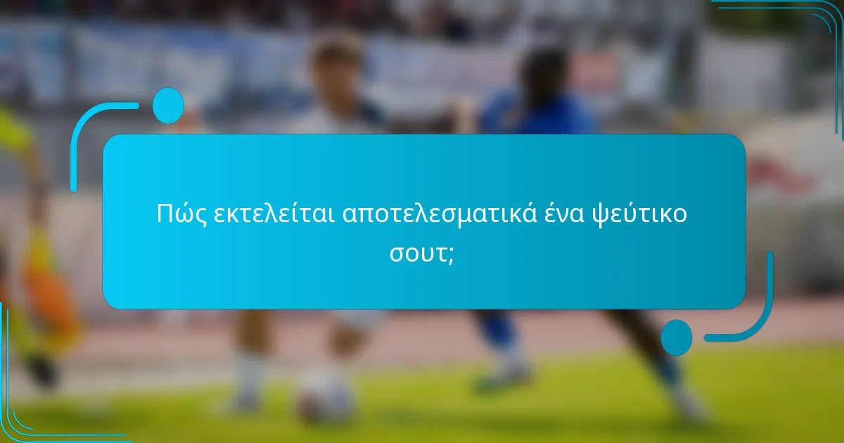 Πώς εκτελείται αποτελεσματικά ένα ψεύτικο σουτ;